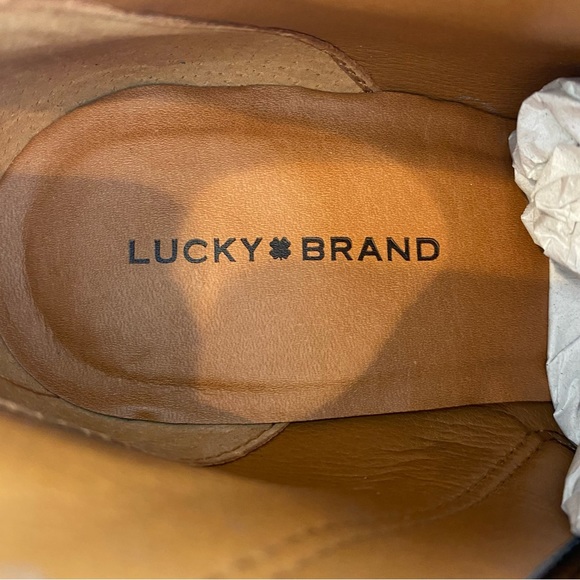 Lucky Brand Boots Pellyon Blue Suede Leather Block Heel Ankle Spring Casual NEW - Picture 8 of 12